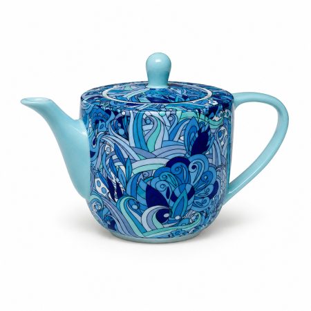 Blue Cachemire collection, luxury tea set : Fine porcelain teapot - Home by Kristy