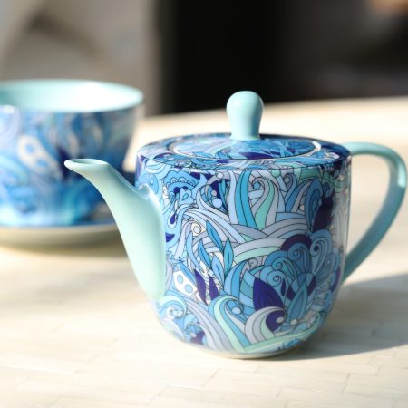 Fine porcelain tea set - Collection Blue Cachemire - Home By Kristy, luxury tableware
